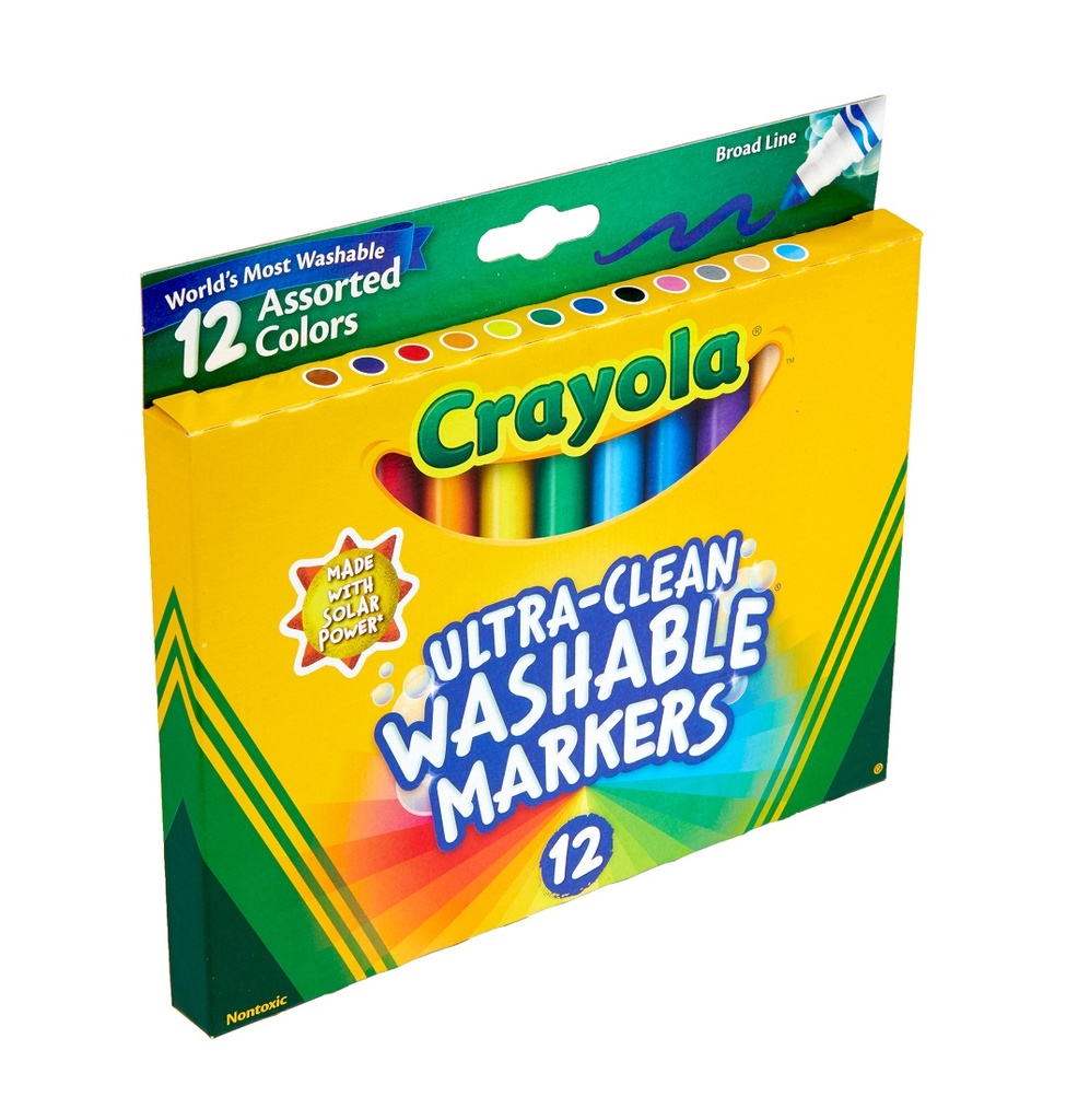 Crayola Non-Toxic Washable Marker Set, Conical Tip, Assorted