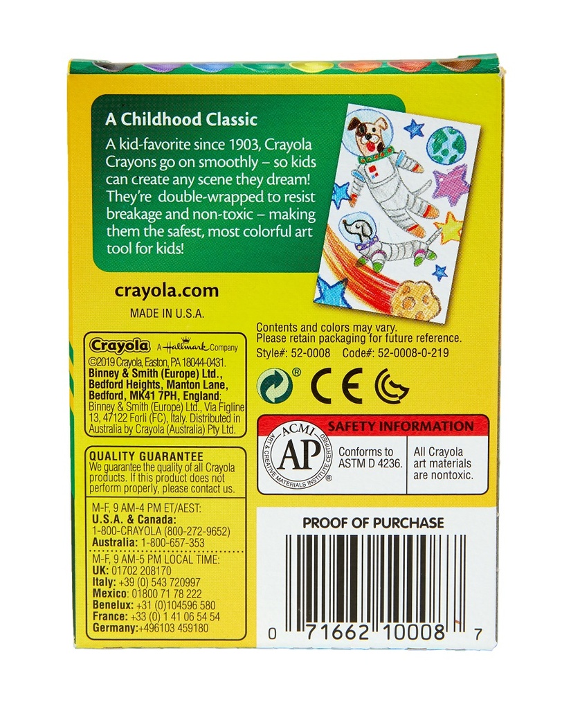 8ct Crayola Crayons                 Pack