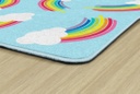 Schoolgirl Style Hello Sunshine Whimsical Rainbows 5' X 7'6" Rectangle Carpet 