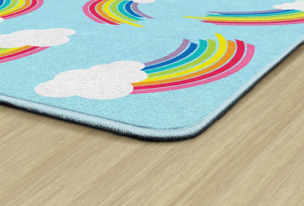 Schoolgirl Style Hello Sunshine Whimsical Rainbows 7'6" X 12' Rectangle Carpet 