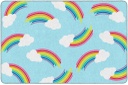 Schoolgirl Style Hello Sunshine Whimsical Rainbows 7'6" X 12' Rectangle Carpet 