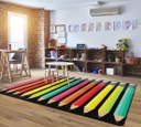 Black White & Stylish Brights Pencil 7'6" X 12' Rectangle Carpet 
