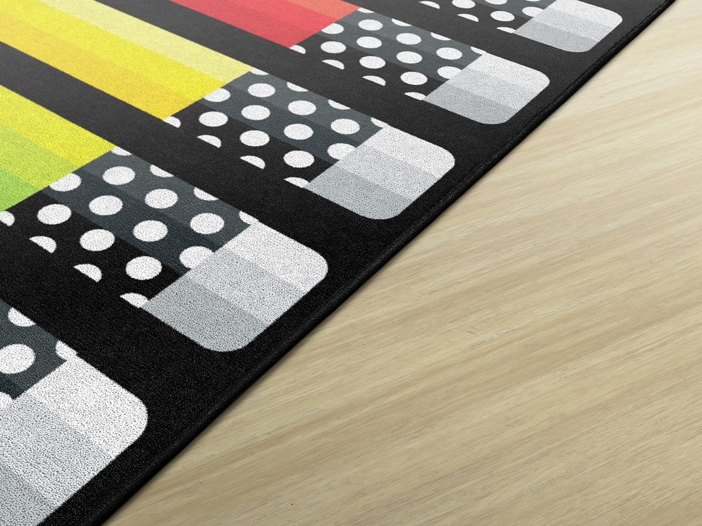 Black White & Stylish Brights Pencil 7'6" X 12' Rectangle Carpet 