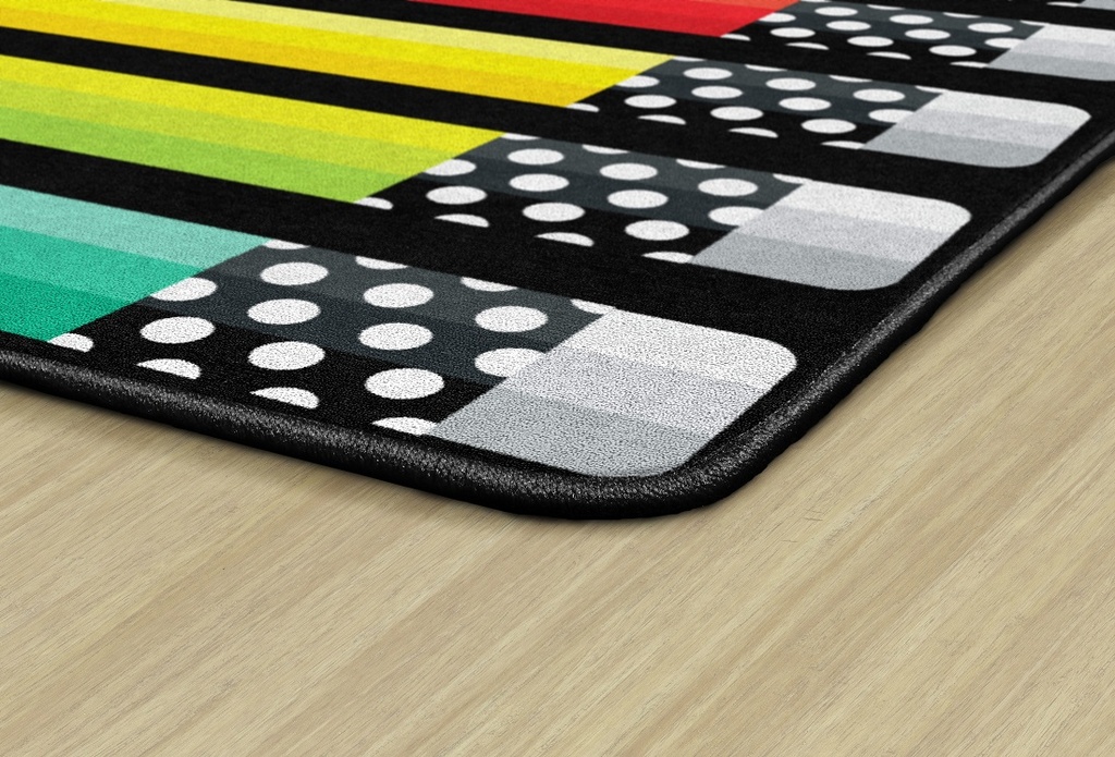 Black White & Stylish Brights Pencil 7'6" X 12' Rectangle Carpet 