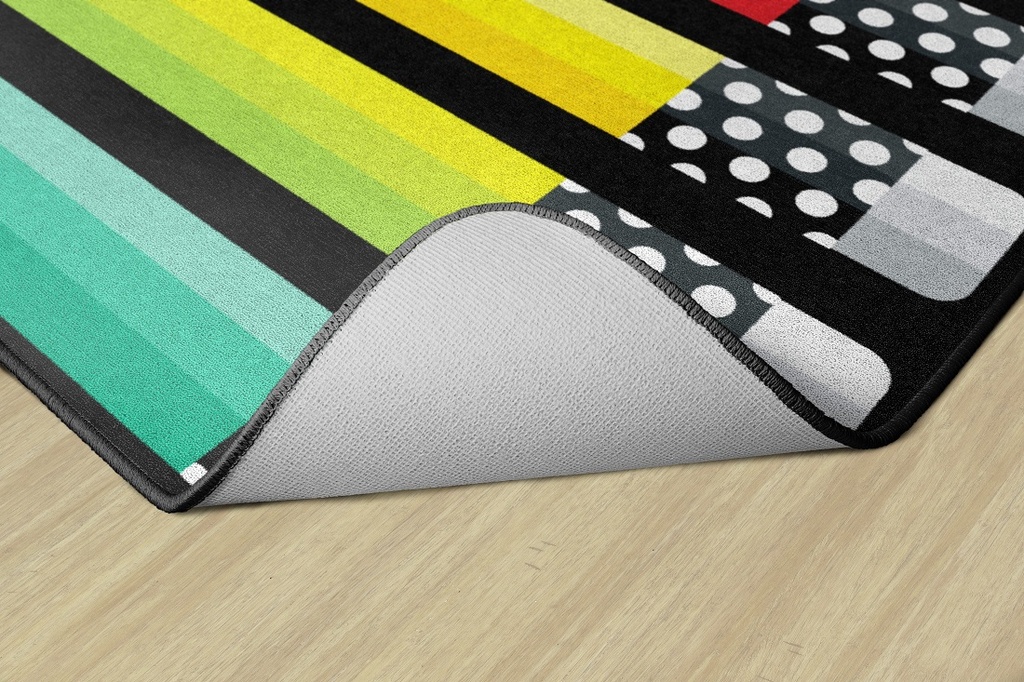 Black White & Stylish Brights Pencil 7'6" X 12' Rectangle Carpet 