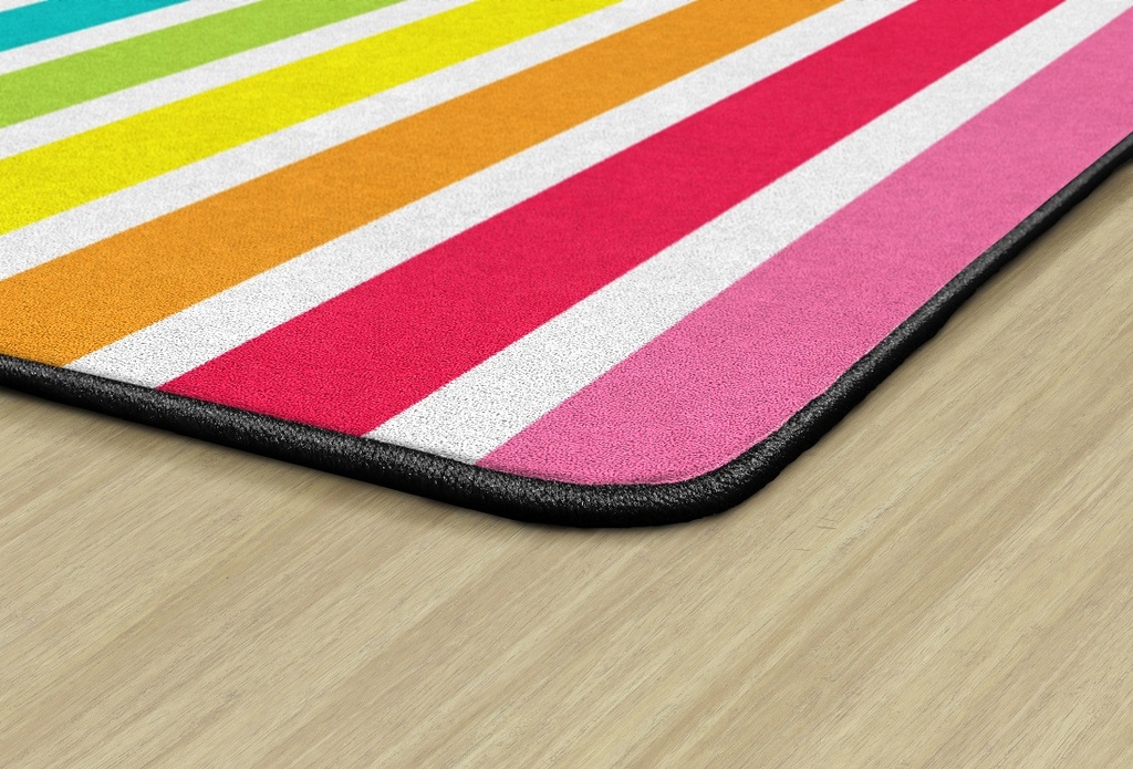 Hello Sunshine Bright Striped Rainbow 5' X 7'6" Rectangle Carpet 