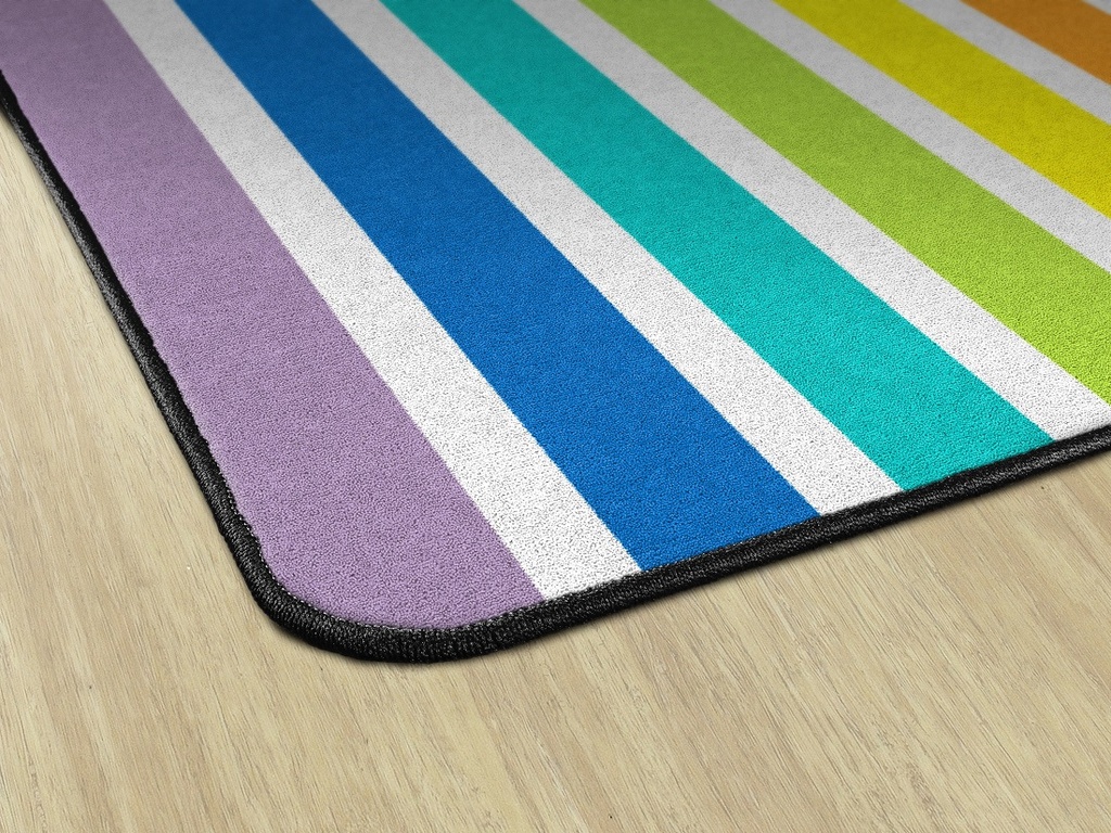 Hello Sunshine Bright Striped Rainbow 5' X 7'6" Rectangle Carpet 