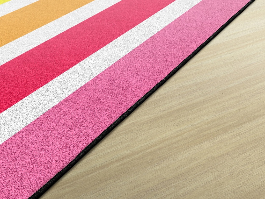 Hello Sunshine Bright Striped Rainbow 7'6" X 12' Rectangle Carpet 