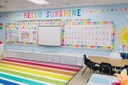 Hello Sunshine Bright Striped Rainbow 7'6" X 12' Rectangle Carpet 