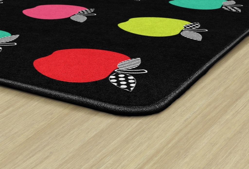 Black White & Stylish Brights Apple Sit Spot 5' X 7'6" Rectangle Carpet 
