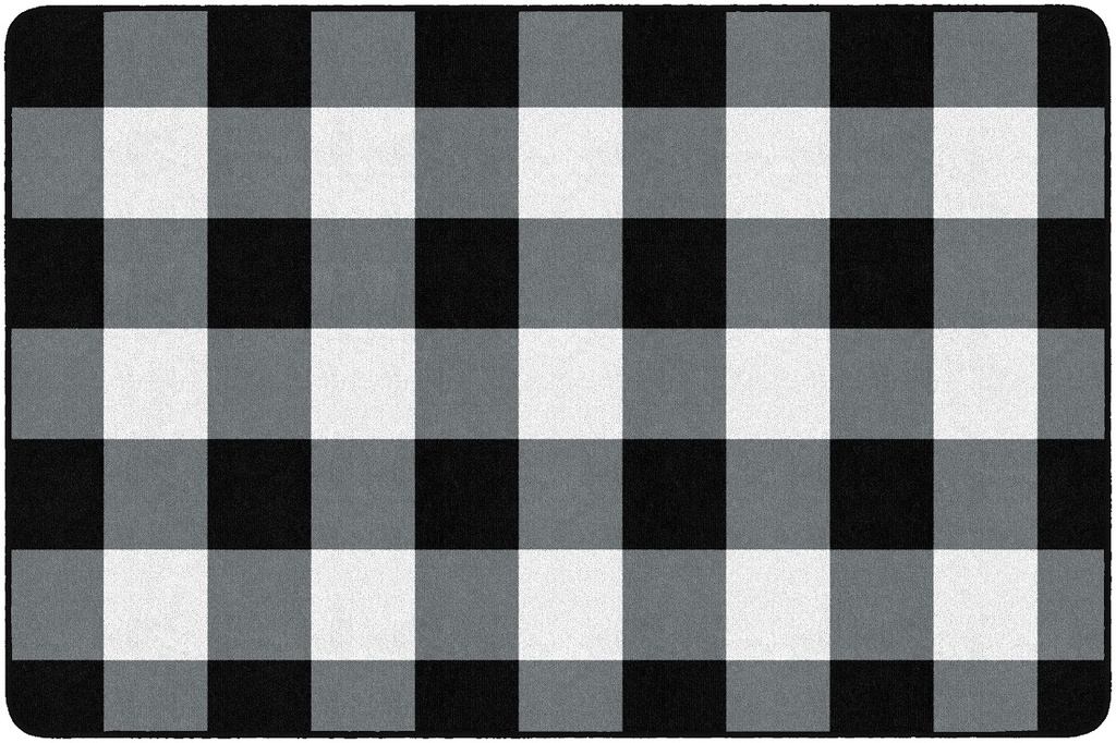Simply Stylish Large Black & White Buffalo Check 5' X 7'6" Rectangle Carpet 