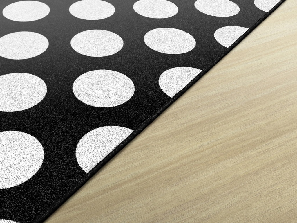 Simply Stylish Black & White Polka Dot 5' X 7'6" Rectangle Carpet 