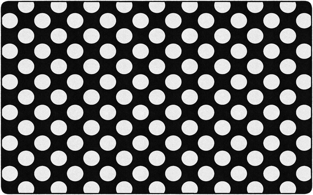 Simply Stylish Black & White Polka Dot 7'6" X 12' Rectangle Carpet 