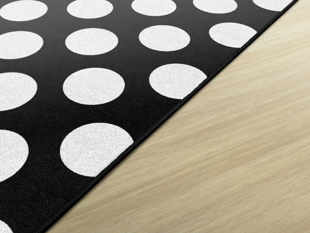 Simply Stylish Black & White Polka Dot 7'6" X 12' Rectangle Carpet 