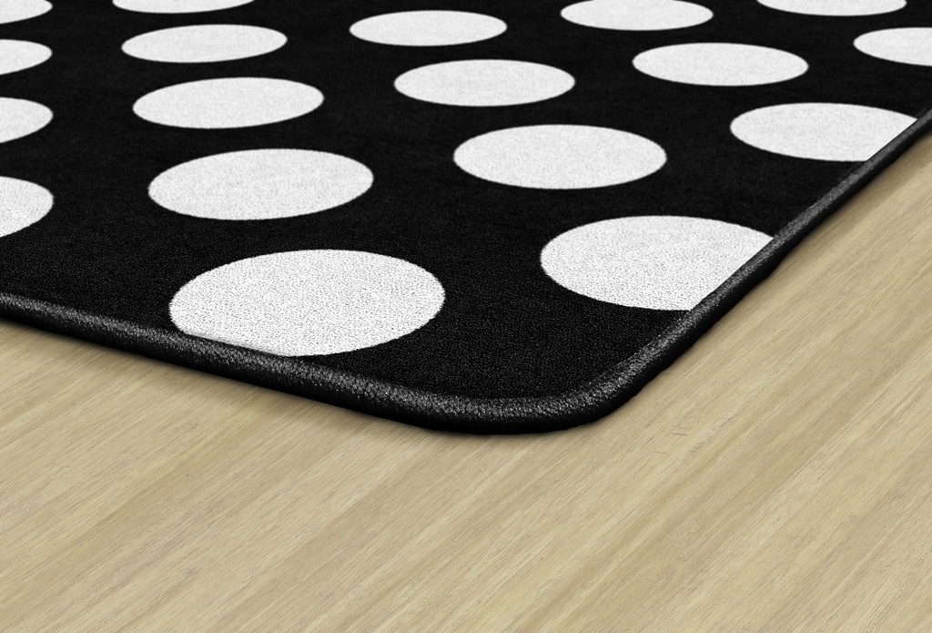Simply Stylish Black &amp; White Polka Dot 7'6&quot; X 12' Rectangle Carpet 