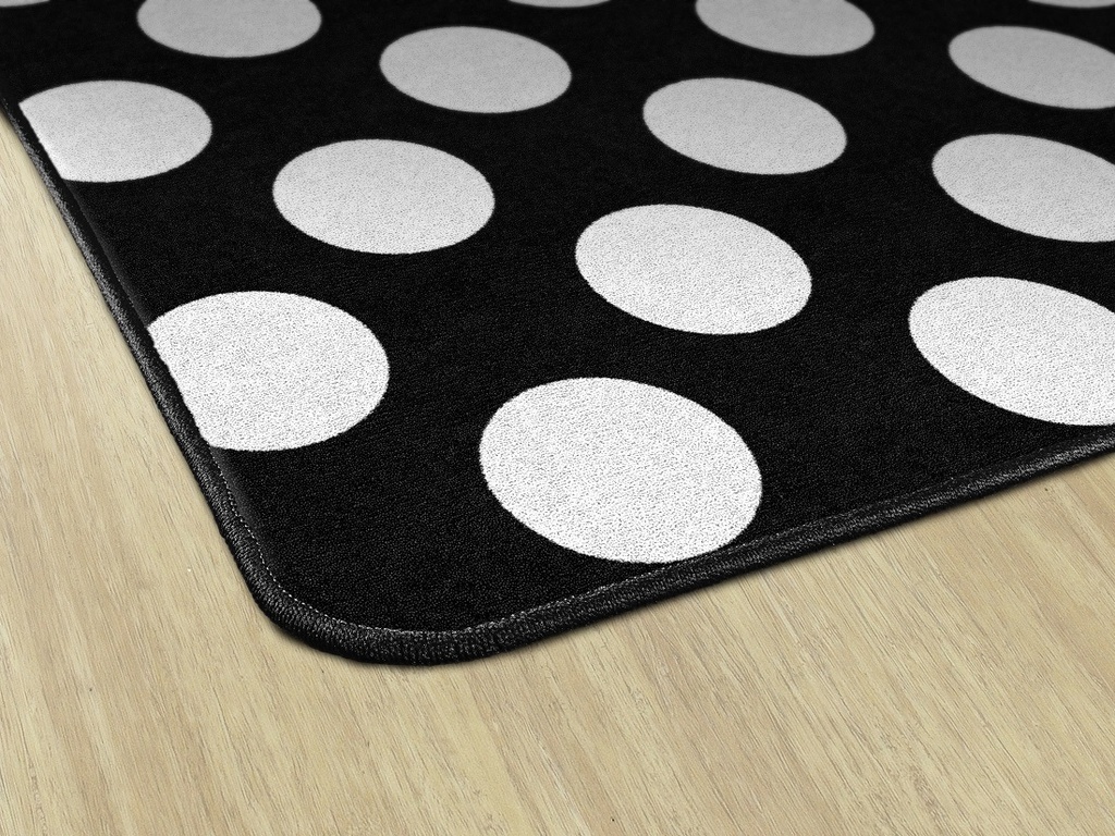 Simply Stylish Black &amp; White Polka Dot 7'6&quot; X 12' Rectangle Carpet 