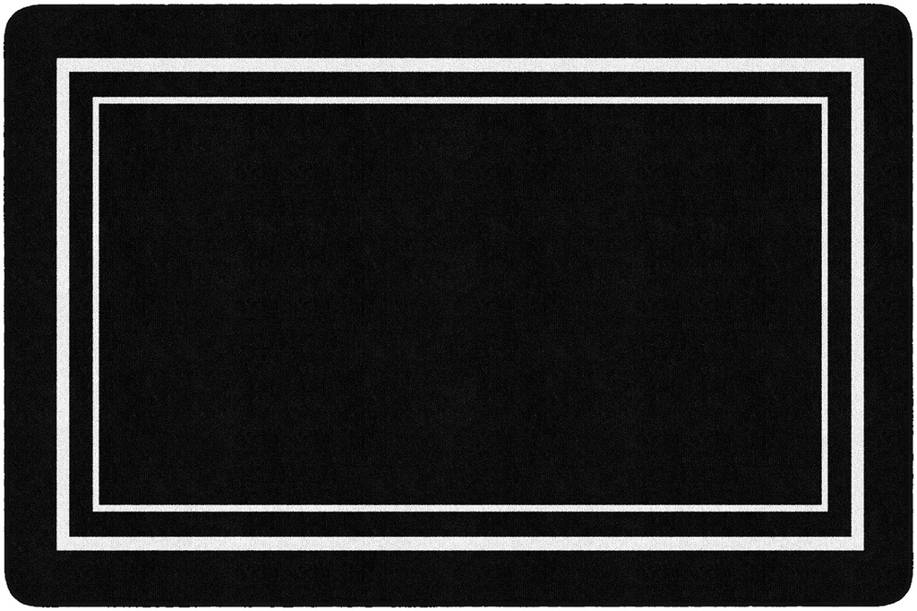 Simply Stylish Black & White Border 5' X 7'6" Rectangle Carpet