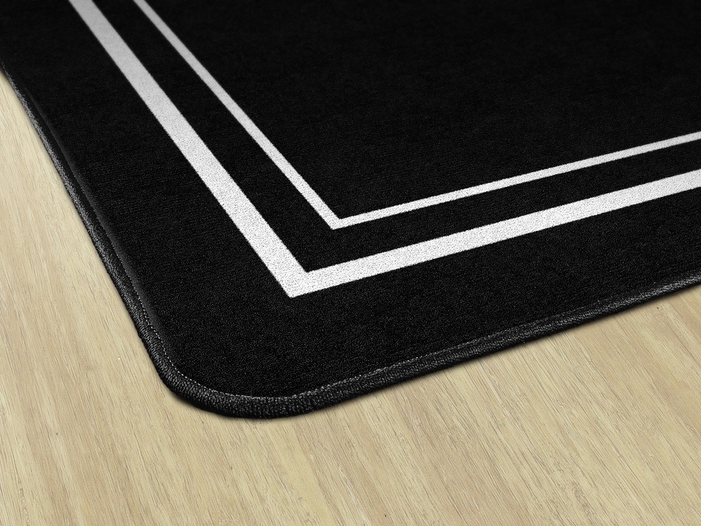 Simply Stylish Black & White Border 5' X 7'6" Rectangle Carpet