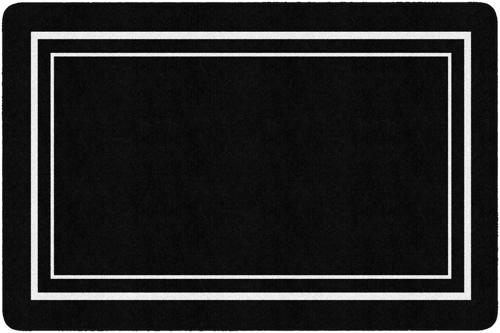 Simply Stylish Black & White Border 7'6" X 12' Rectangle Carpet