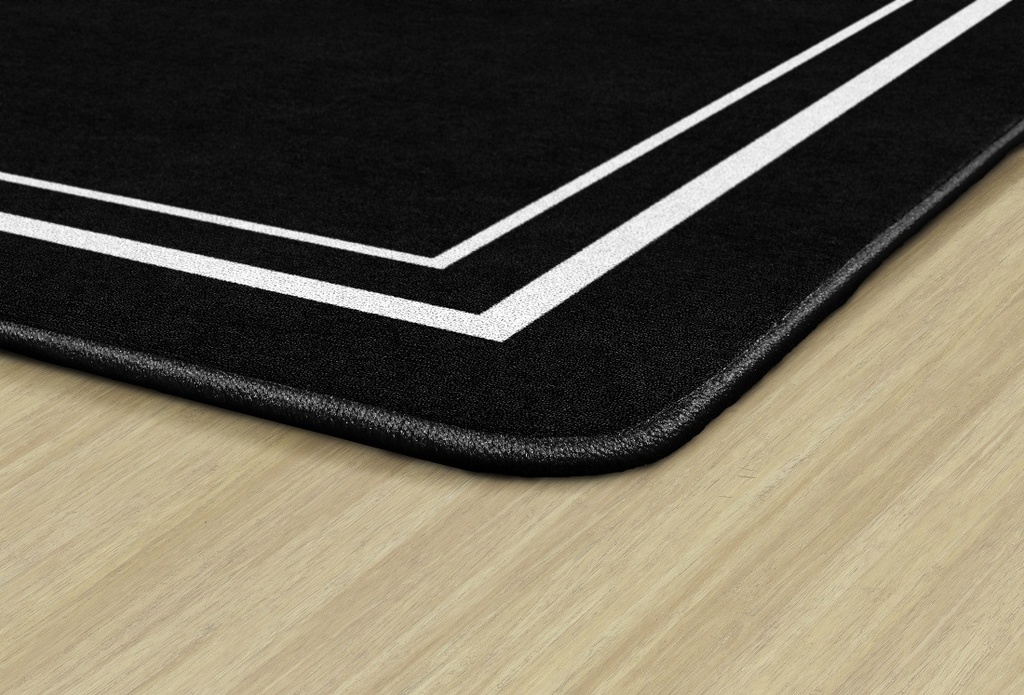 Simply Stylish Black & White Border 7'6" X 12' Rectangle Carpet