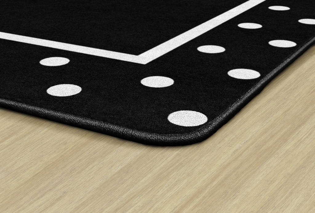 Simply Stylish Tropical Black & White Polka Dot Border 5' X 7'6" Rectangle Carpet