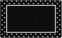 Simply Stylish Tropical Black & White Polka Dot Border 7'6" X 12' Rectangle Carpet