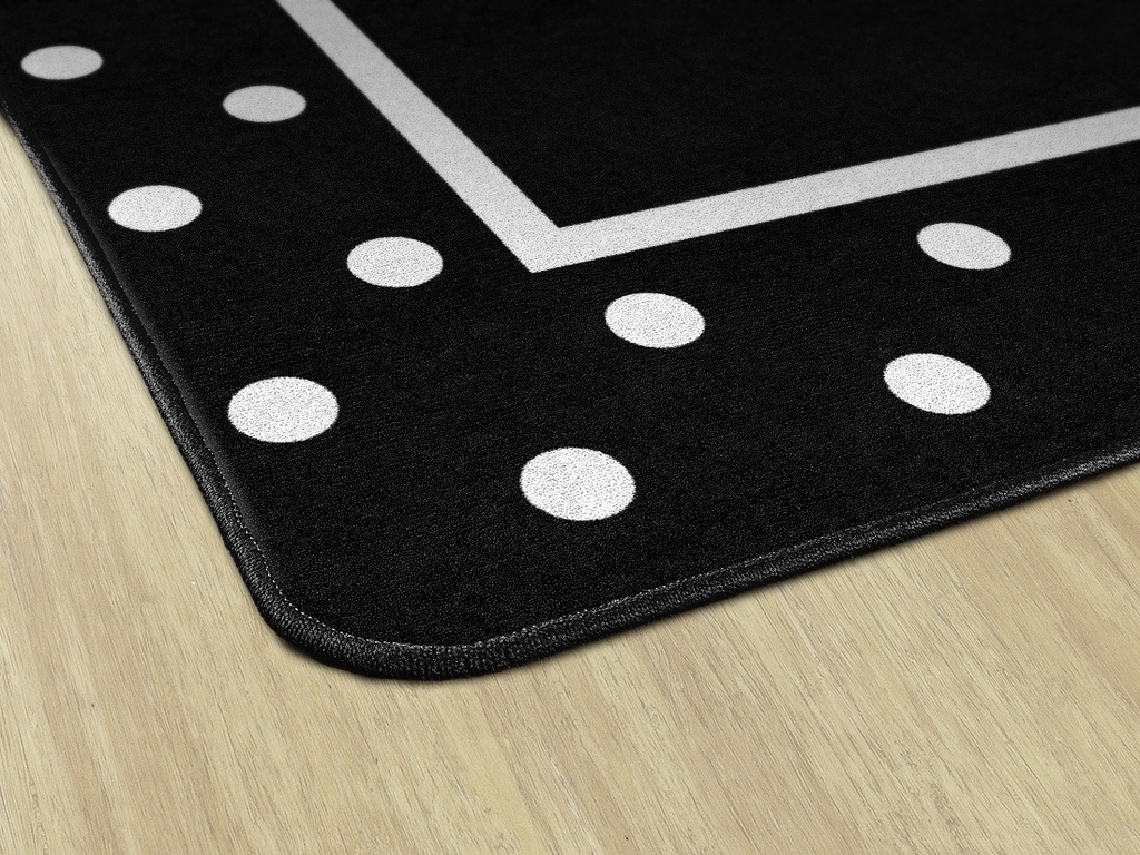 Simply Stylish Tropical Black & White Polka Dot Border 7'6" X 12' Rectangle Carpet