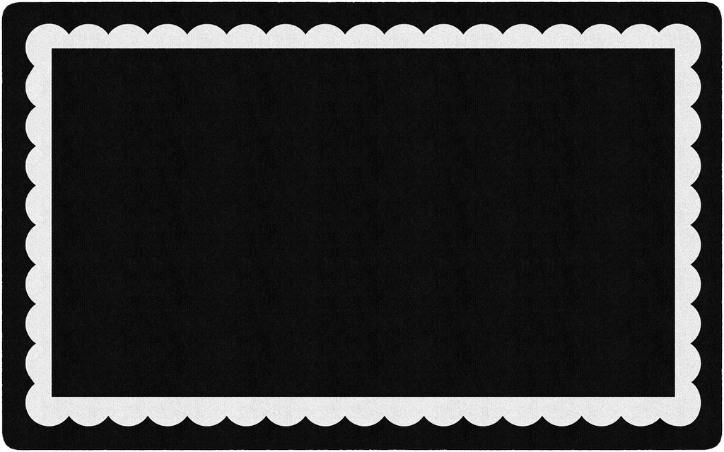 Black White &amp; Stylish Brights Black &amp; White Scallop Border 7'6&quot; X 12' Rectangle Carpet