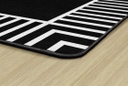 Industrial Chic Black &amp; White Stripe Border 7'6&quot; X 12' Rectangle Carpet