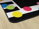 Just Teach Black White & Bright Polka Dot Border 5' X 7'6" Rectangle Carpet