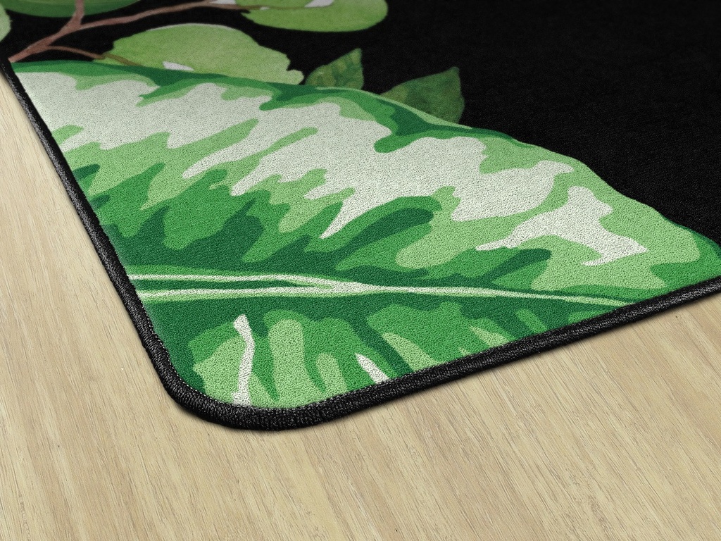 Simply Boho Greenery On Black 5' X 7'6&quot; Rectangle Carpet