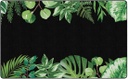 Simply Boho Greenery On Black 7'6&quot; X 12' Rectangle Carpet