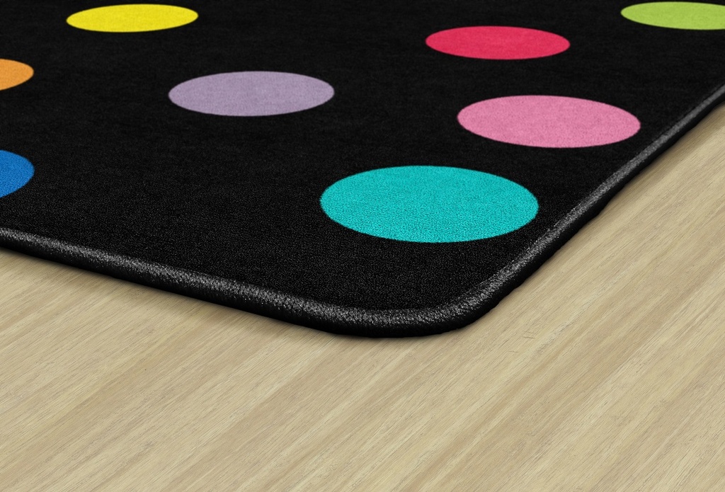 Just Teach Rainbow Polka Dots 5' X 7'6" Rectangle Carpet