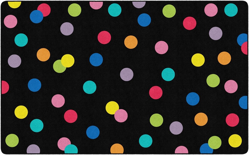 Just Teach Rainbow Polka Dots 7'6" X 12' Rectangle Carpet