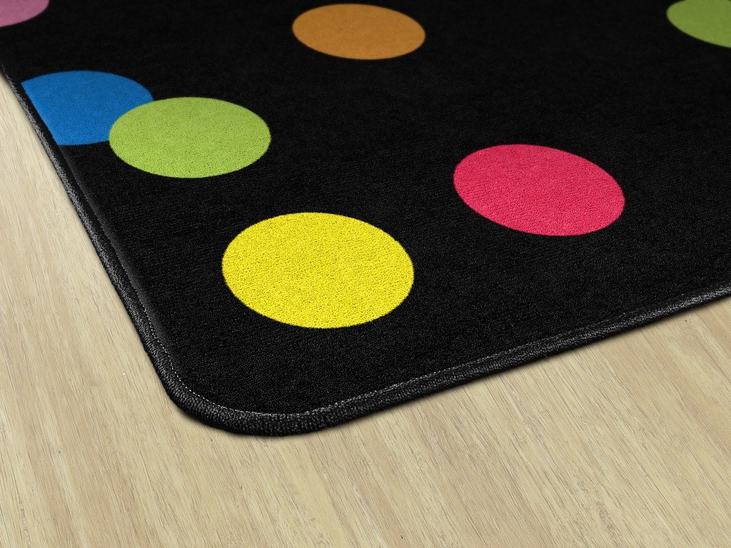 Just Teach Rainbow Polka Dots 7'6" X 12' Rectangle Carpet