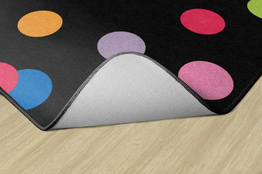 Just Teach Rainbow Polka Dots 7'6" X 12' Rectangle Carpet