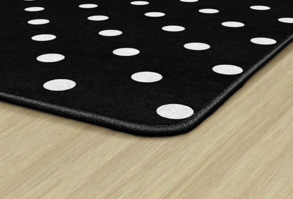 Black White & Stylish Brights Small Black & White Polka Dots 5' X 7'6" Rectangle Carpet