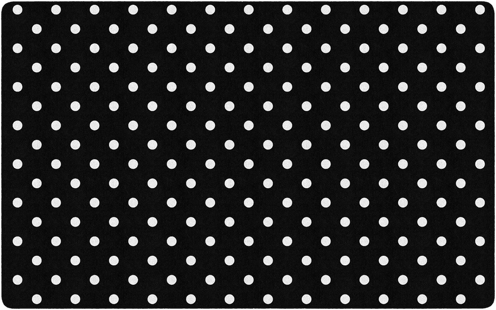 Black White & Stylish Brights Small Black & White Polka Dots 7'6" X 12' Rectangle Carpet