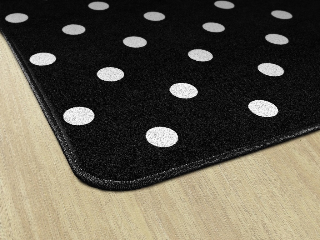 Black White &amp; Stylish Brights Small Black &amp; White Polka Dots 7'6&quot; X 12' Rectangle Carpet