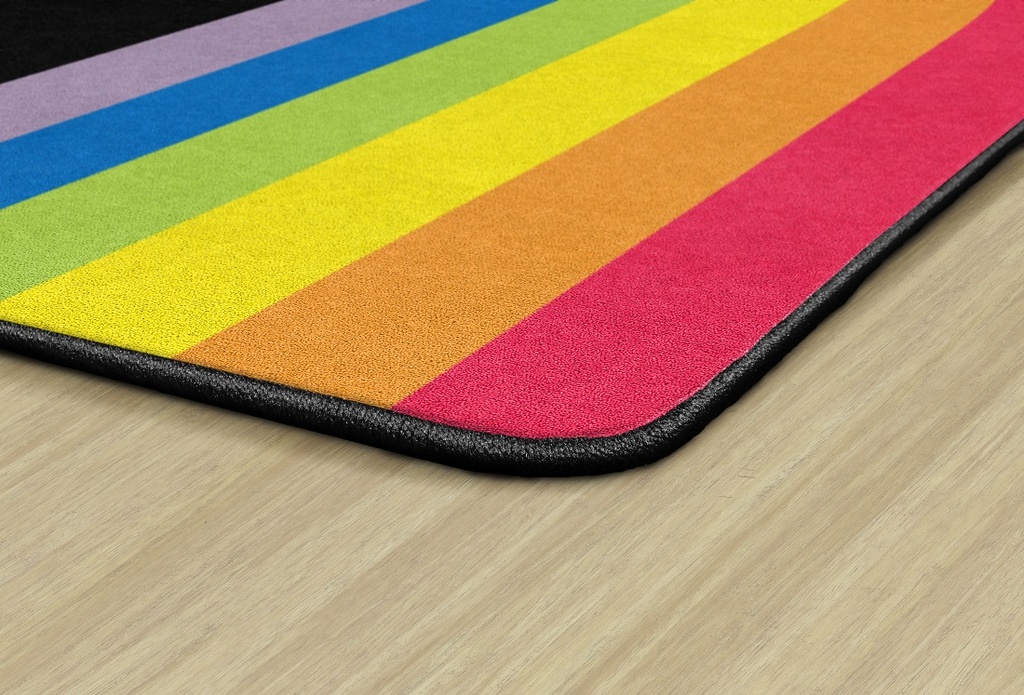Hello Sunshine Rainbow On Black 5' X 7'6&quot; Rectangle Carpet