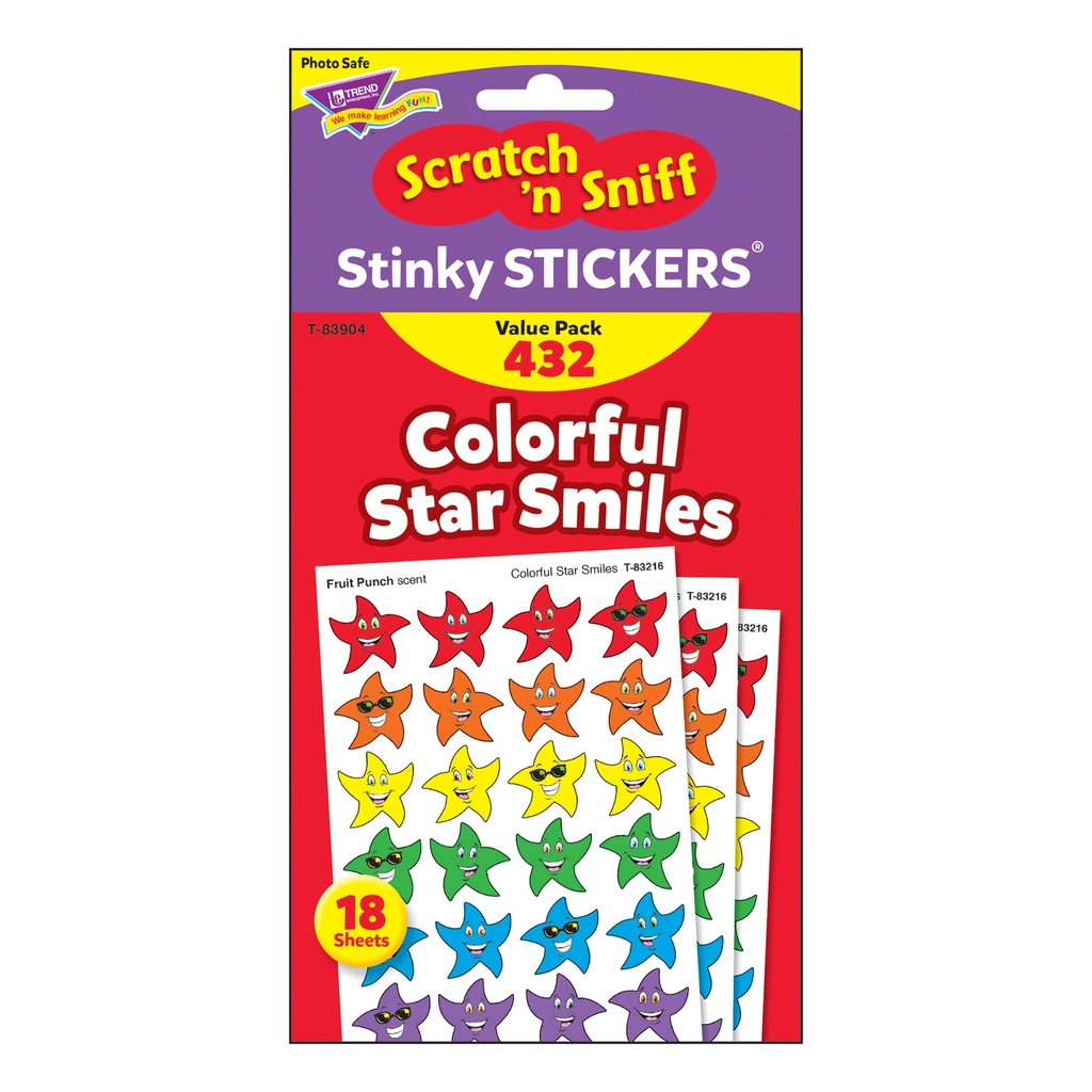 Colorful Star Smiles Stinky Stickers® Variety Pack, 432 ct
