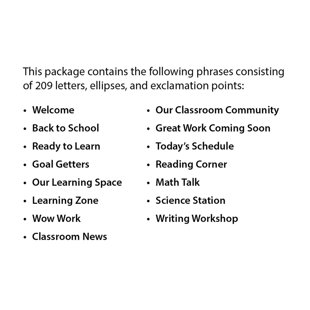 Core Decor School Time Punch-Out Phrases