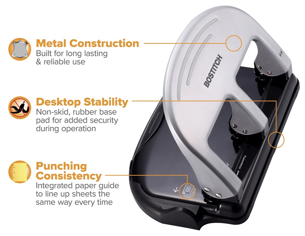 Bostitch EZ Squeeze Three Hole Punch