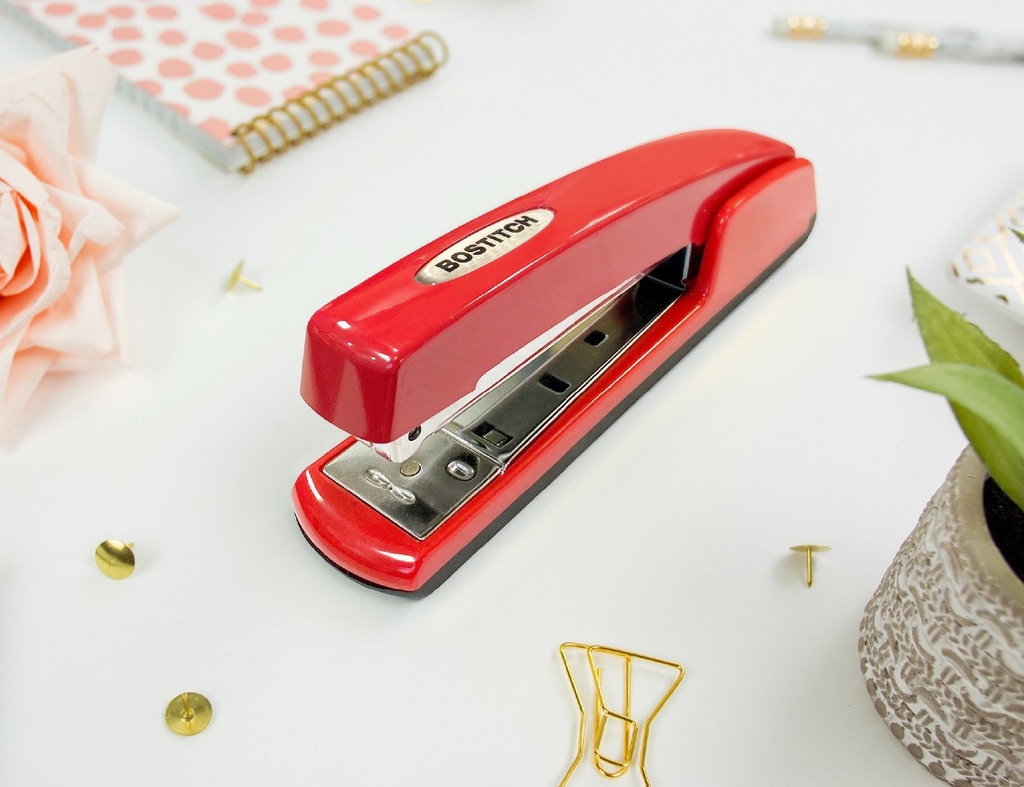 B5000 Professional Executive Stapler with Red Chrome Finish