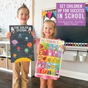 Colorful Preschool Educational Laminated Posters For Toddlers, Set of 16