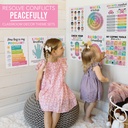 Colorful Calming Corner and Feelings Chart Posters, Set of 9