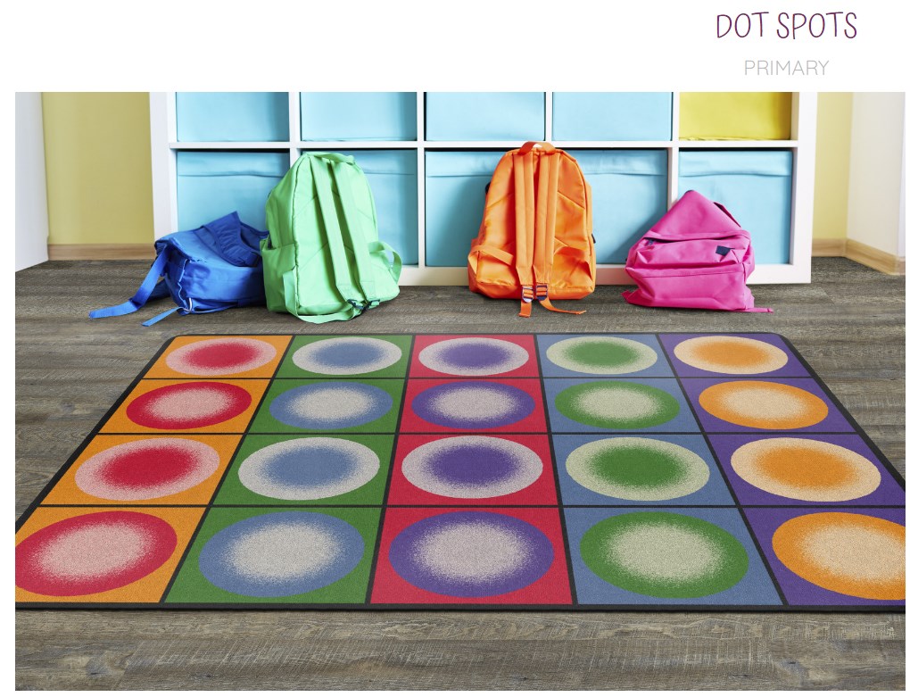 5' 10&quot; x 8' 4&quot;  Dot Spots Primary Carpet