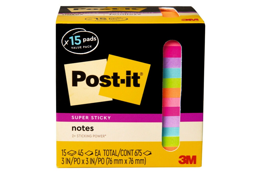 Post-It Super Sticky Notes Mini Box 15 pack