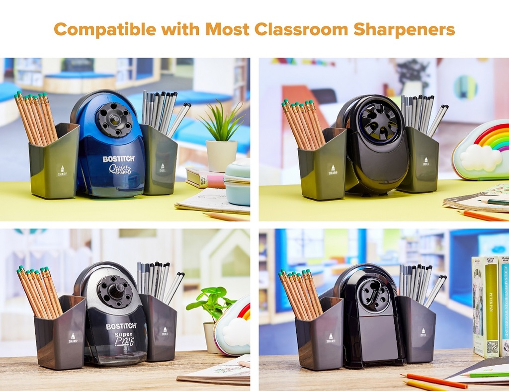 Antimicrobial Electric Pencil Sharpener Caddy with Handle 