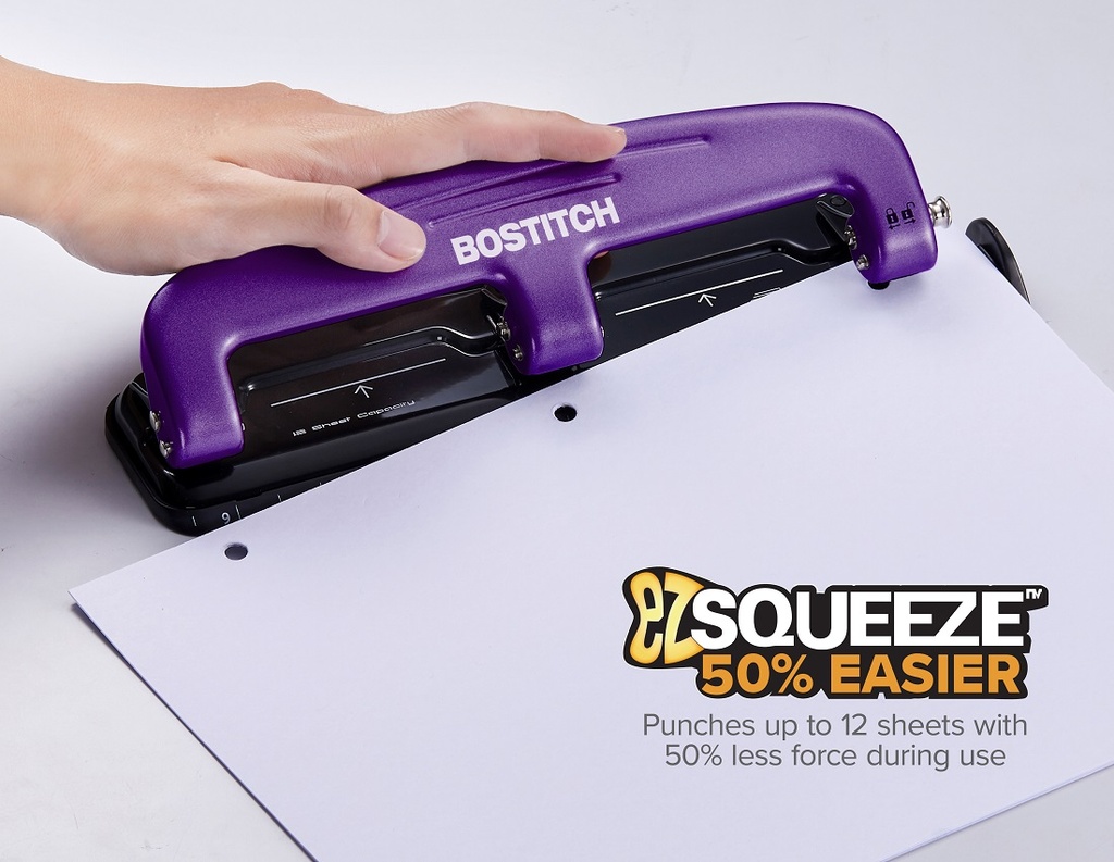 Bostitch Purple EZ Squeeze™3-Hole Punch